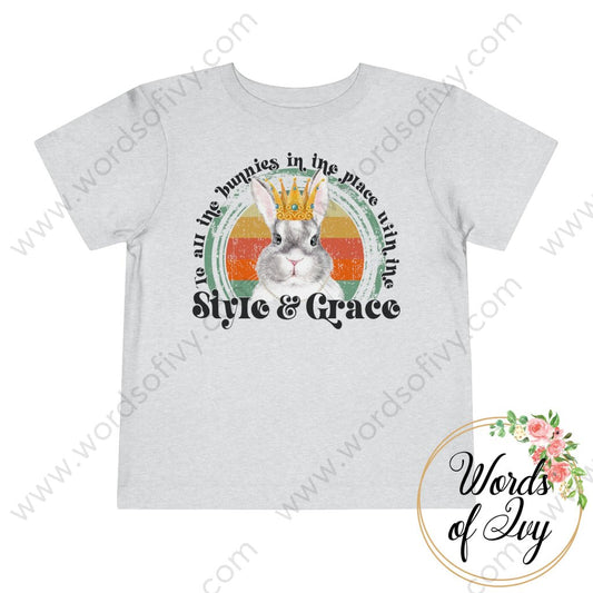 Toddler Tee - To All The Bunnies In Place With Style And Grace 220222002 Athletic Heather / 2T Kids