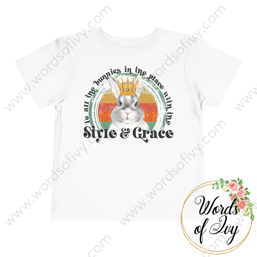 Toddler Tee - To All The Bunnies In Place With Style And Grace 220222002 White / 2T Kids Clothes