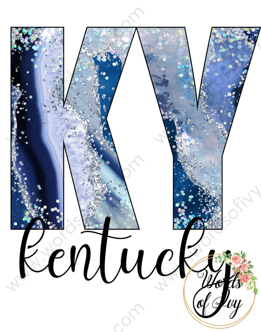 US State Sublimation Digital Download - Blue Agate Kentucky 210606 | Nauti Life Tees