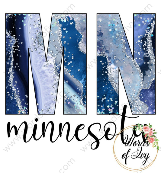 Us State Sublimation Digital Download - Blue Agate Minnesota 210606