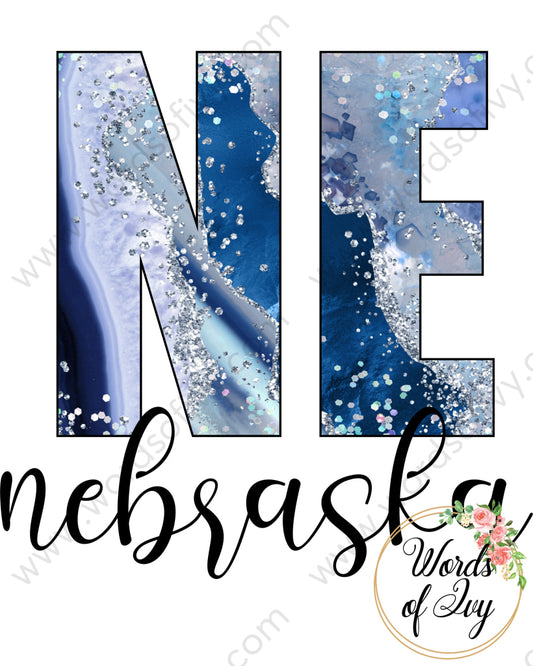 Us State Sublimation Digital Download - Blue Agate Nebraska 210606