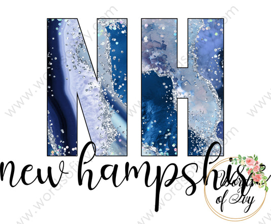 Us State Sublimation Digital Download - Blue Agate New Hampshire 210606