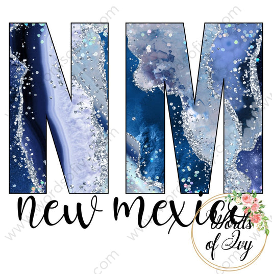 Us State Sublimation Digital Download - Blue Agate New Mexico 210606