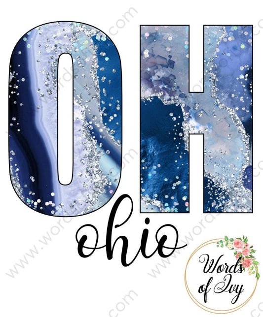 Us State Sublimation Digital Download - Blue Agate Ohio 210606