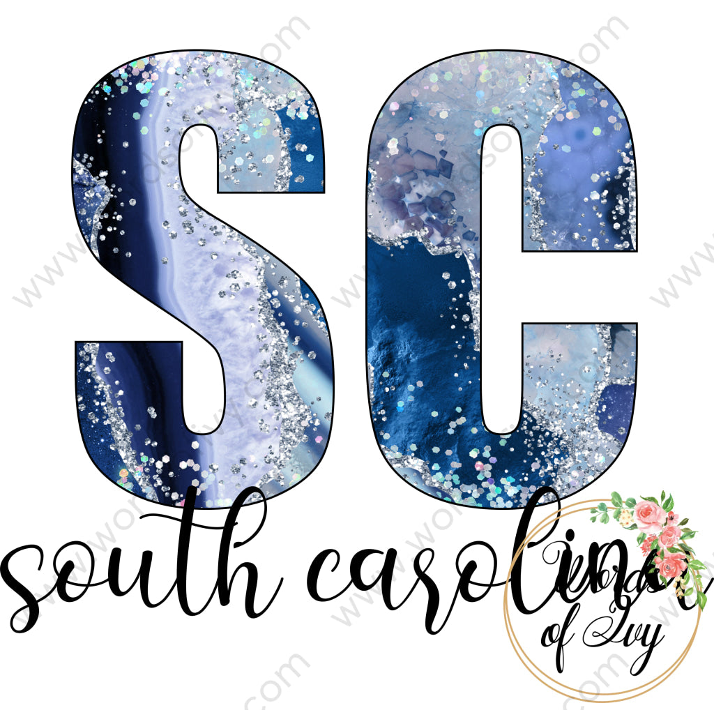 Us State Sublimation Digital Download - Blue Agate South Carolina 210606