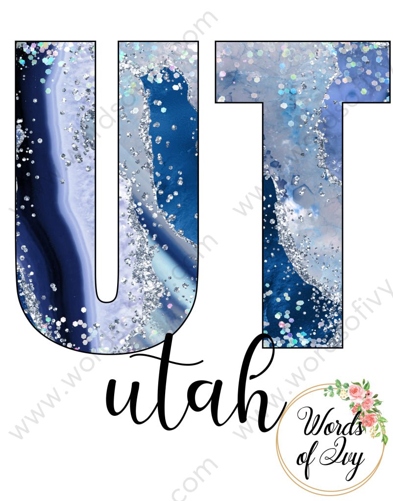 US State Sublimation Digital Download - Blue Agate Utah 210606 | Nauti Life Tees