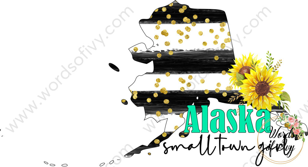Us State Sublimation Digital Download - Sunflower Alaska 210613