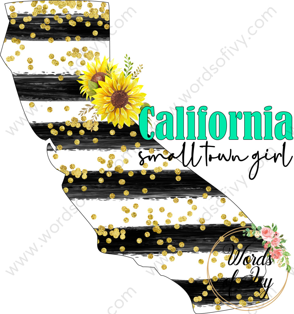 US State Sublimation Digital Download - Sunflower California 210613 | Nauti Life Tees