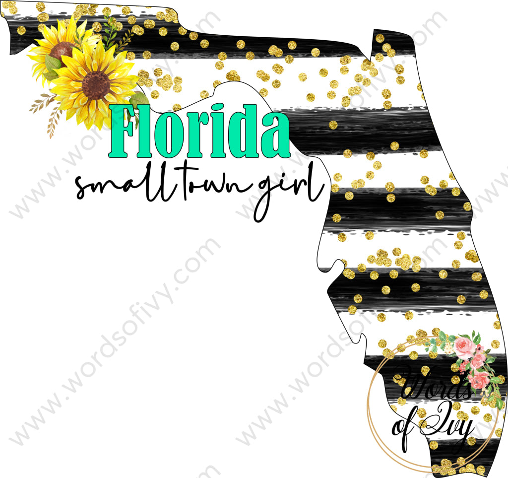 Us State Sublimation Digital Download - Sunflower Florida 210613