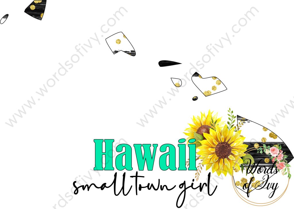 Us State Sublimation Digital Download - Sunflower Hawaii 210613