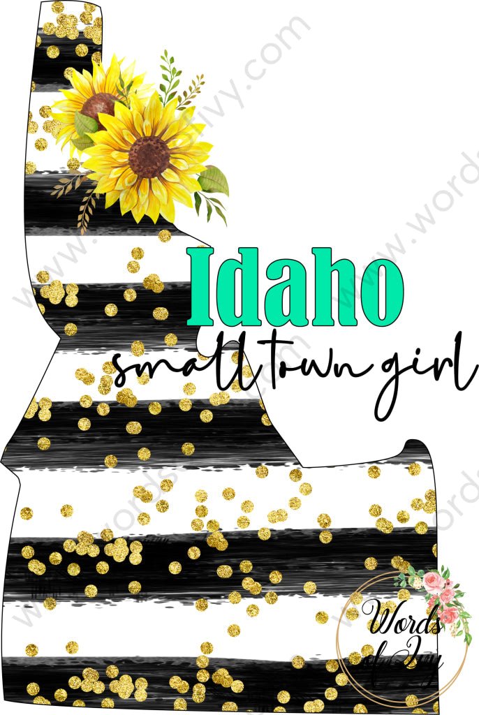 Us State Sublimation Digital Download - Sunflower Idaho 210621