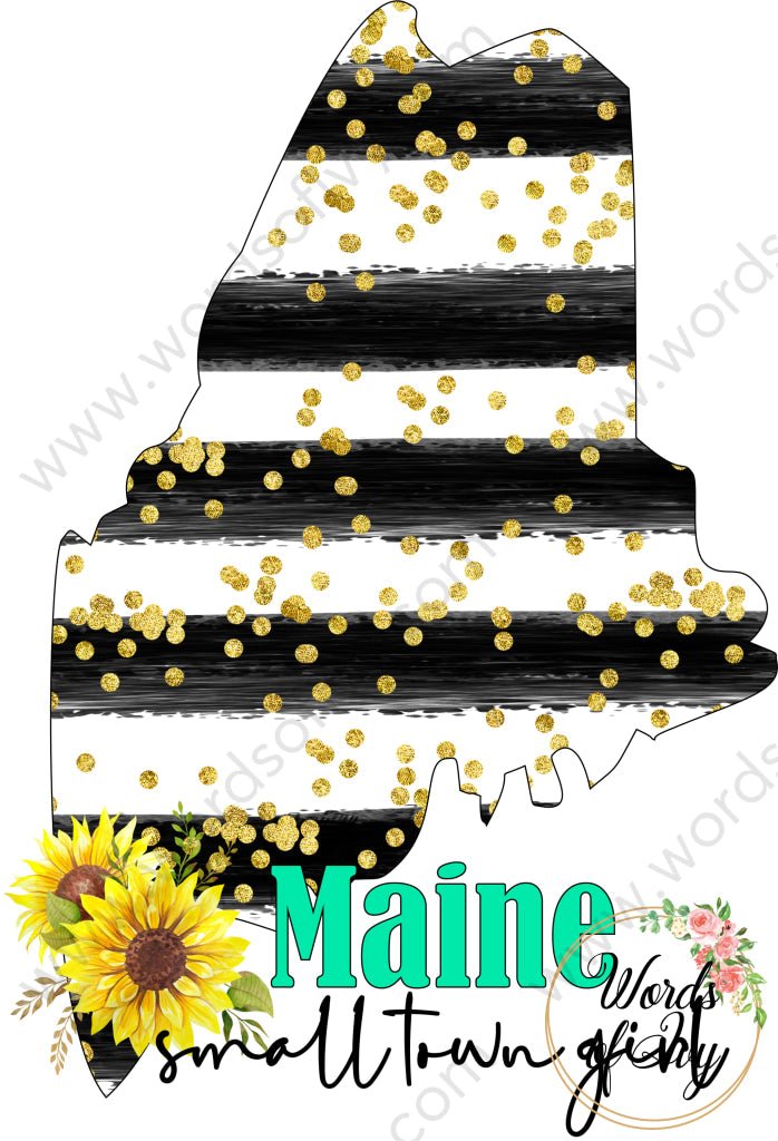 Us State Sublimation Digital Download - Sunflower Maine 210613