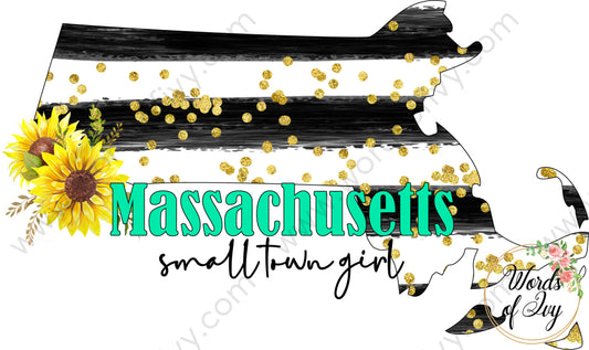US State Sublimation Digital Download - Sunflower Massachusetts 210613 | Nauti Life Tees