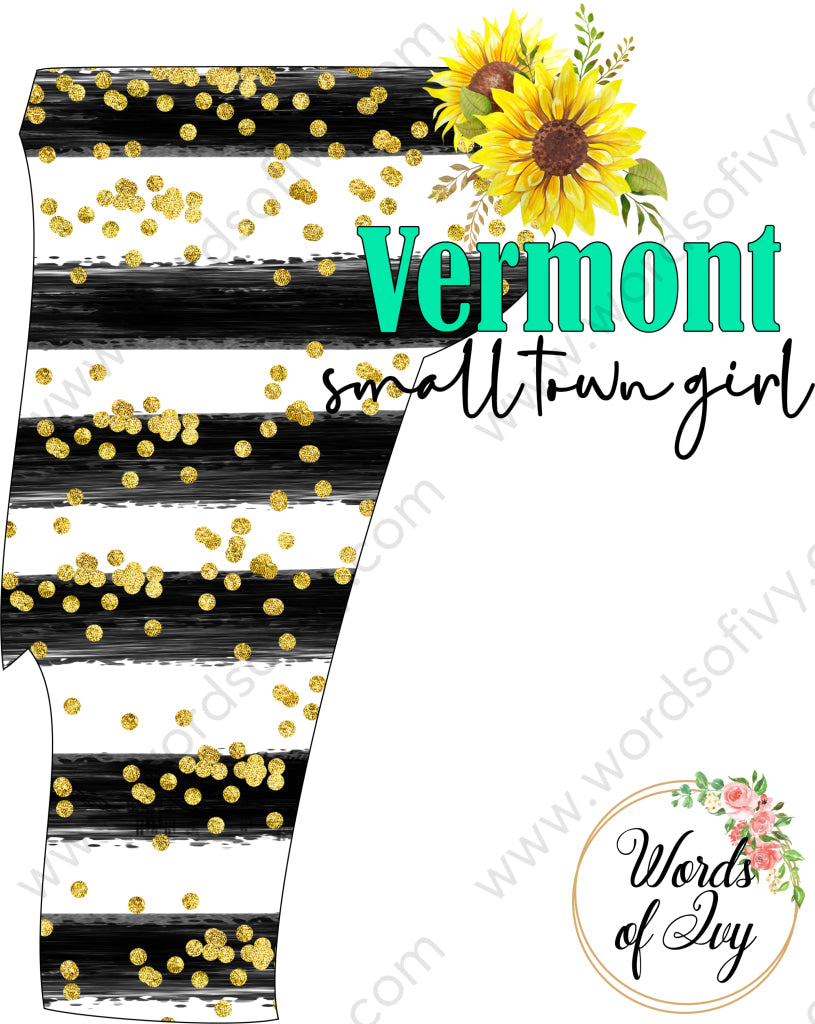 Us State Sublimation Digital Download - Sunflower Vermont 210621