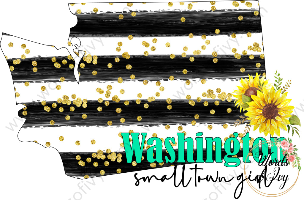 US State Sublimation Digital Download - Sunflower Washington 210621 | Nauti Life Tees